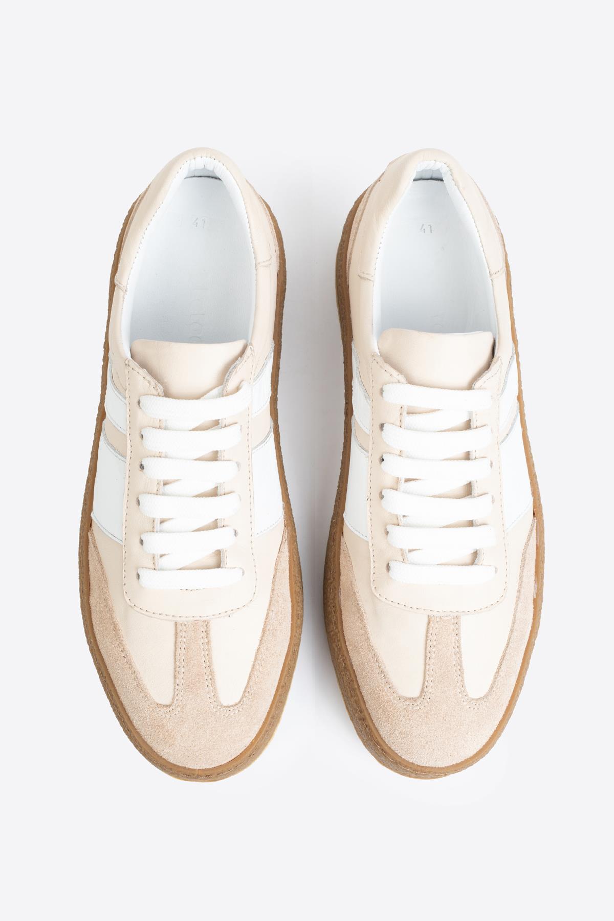 Şerit Detaylı Klasik Deri Spor Ayakkabı - Görsel 7