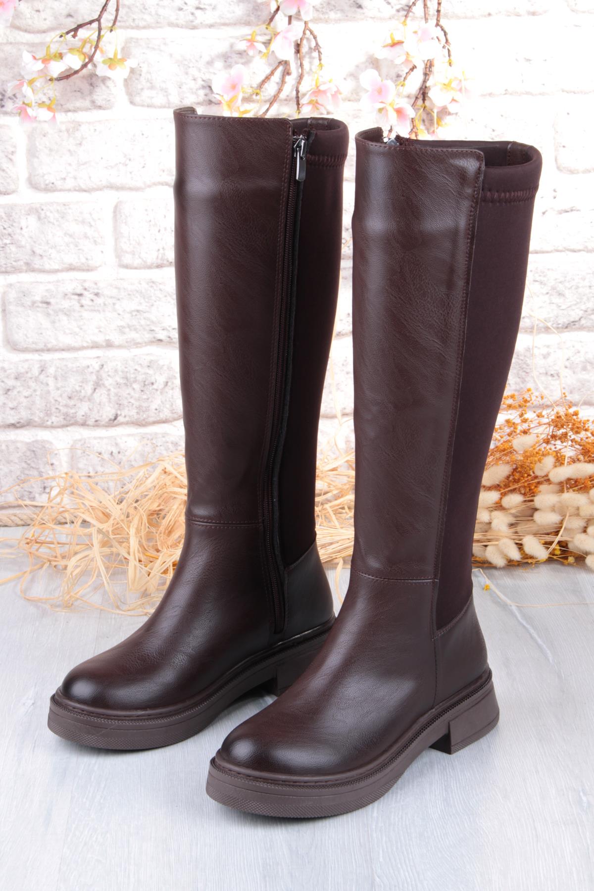 2009 Ventes Rahat Kaymaz Taban Streç Boğazlı Fermuarlı Kadın Çizme - Görsel 6