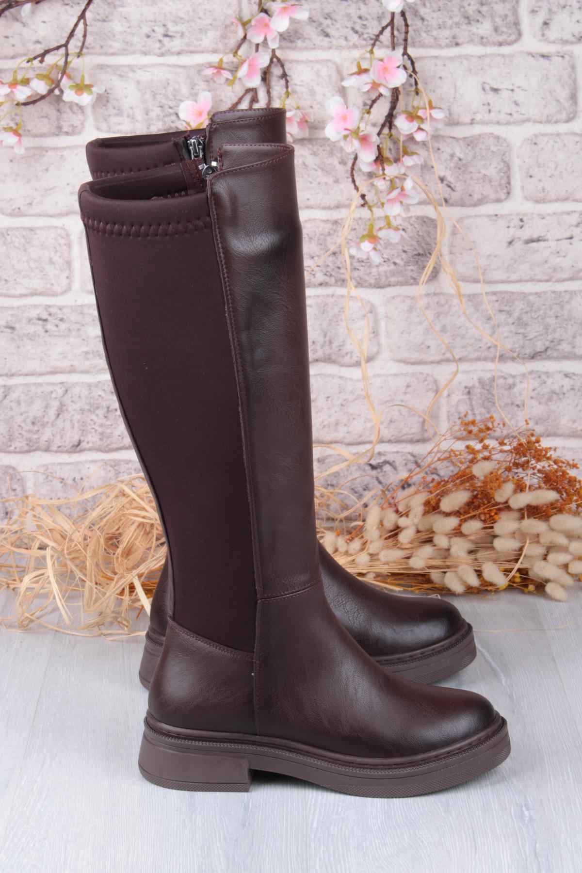 2009 Ventes Rahat Kaymaz Taban Streç Boğazlı Fermuarlı Kadın Çizme - Görsel 8