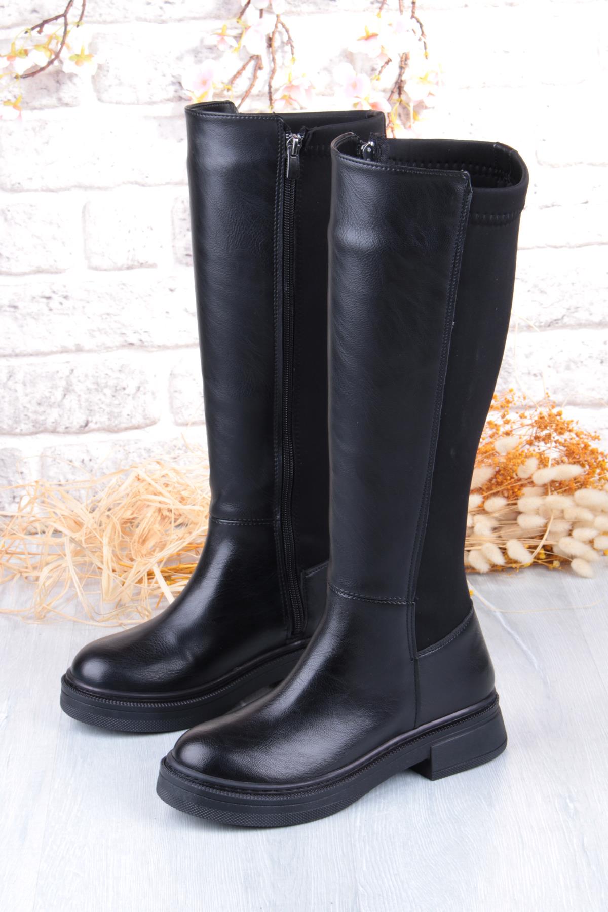 2009 Ventes Rahat Kaymaz Taban Streç Boğazlı Fermuarlı Kadın Çizme - Görsel 6