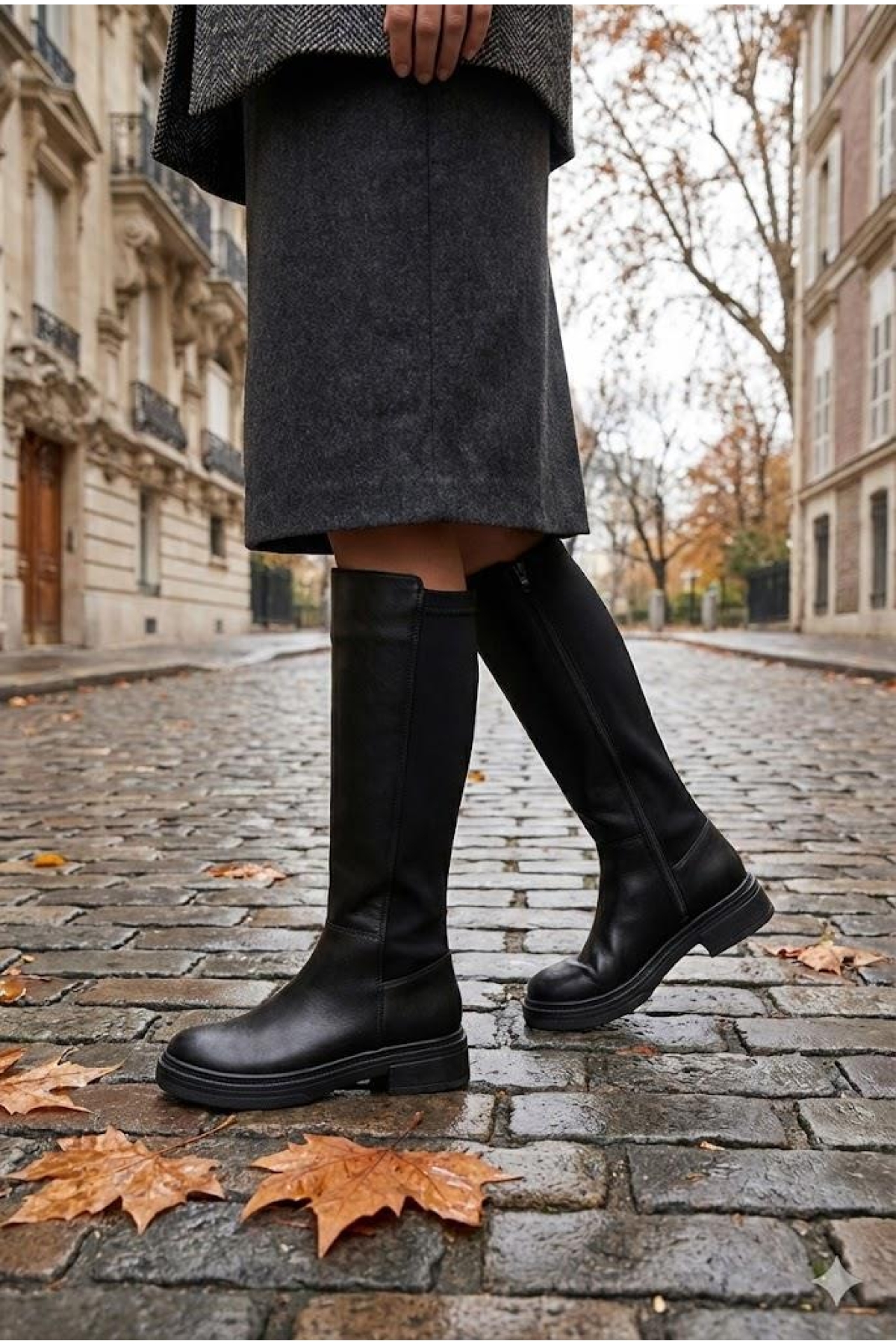 2009 Ventes Rahat Kaymaz Taban Streç Boğazlı Fermuarlı Kadın Çizme - Görsel 7