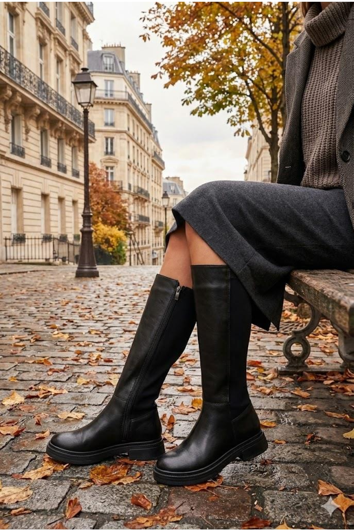 2009 Ventes Rahat Kaymaz Taban Streç Boğazlı Fermuarlı Kadın Çizme - Görsel 8