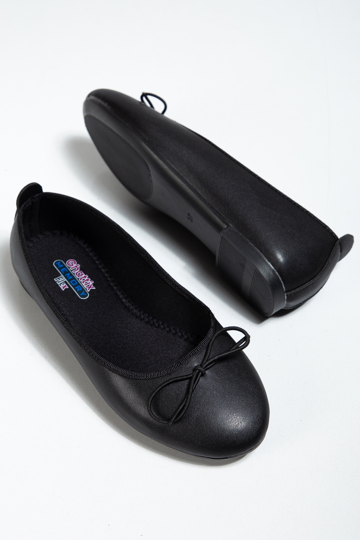 Kadın Babet Süet Kadife Rahat Günlük Ayakkabı Siyah Cilt - Görsel 4