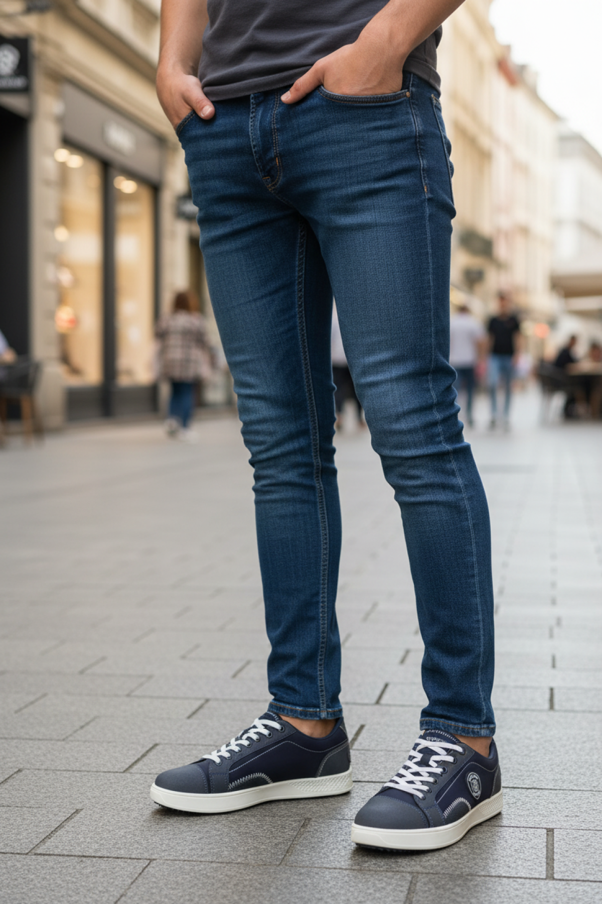 238544 5FX Lacivert Erkek Sneaker - Görsel 3