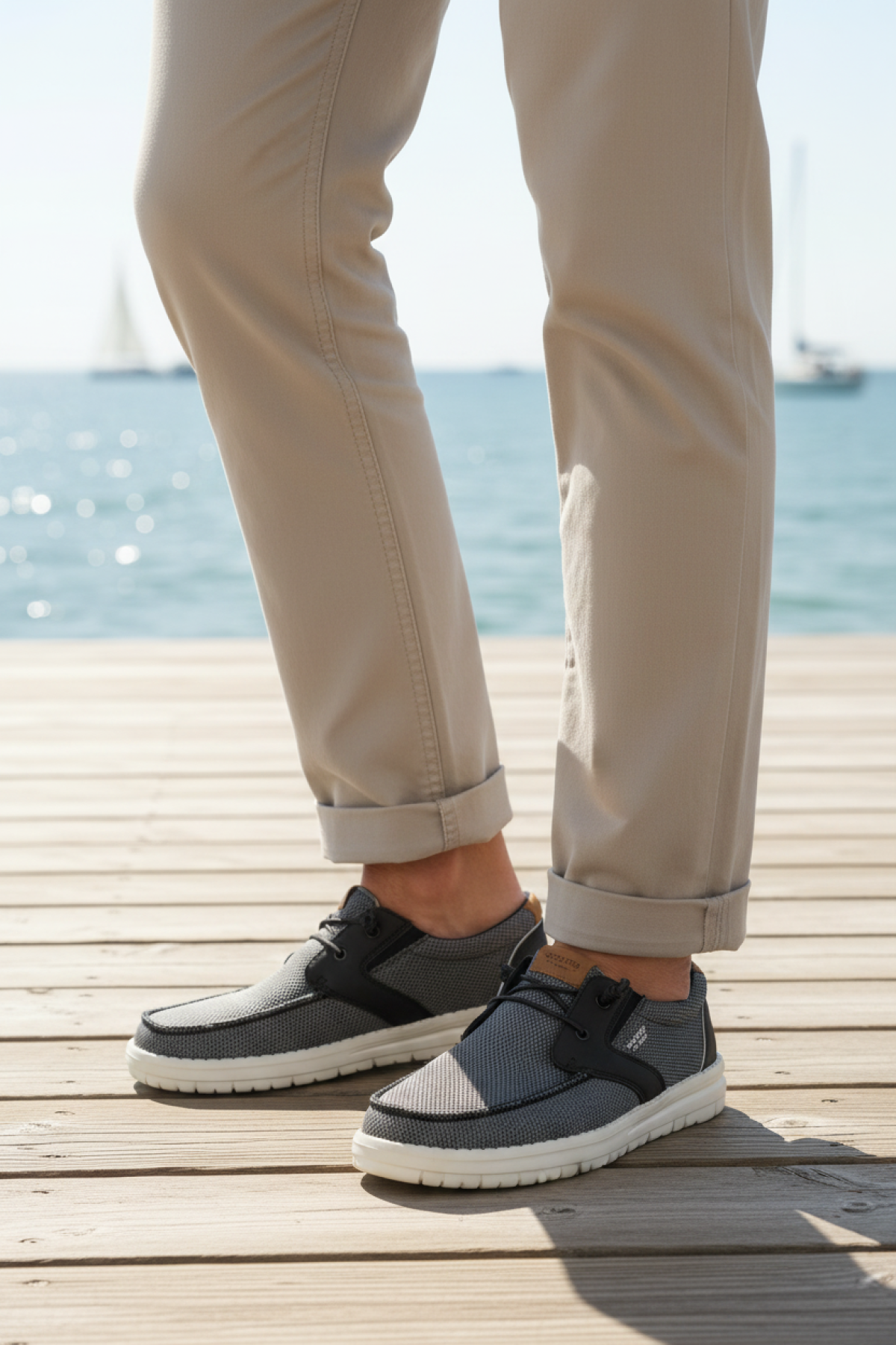 238614 5FX Siyah Erkek Marin Ayakkabı - Görsel 3