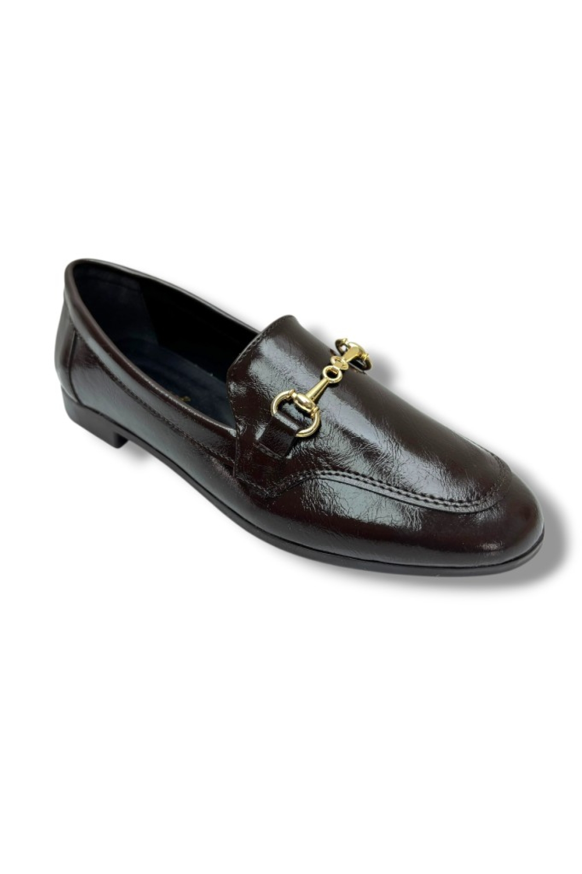 C-Shoes 228-26 Yıkama Cilt Deri İnce Metal Toka Kadın Ayakkabı - Görsel 2