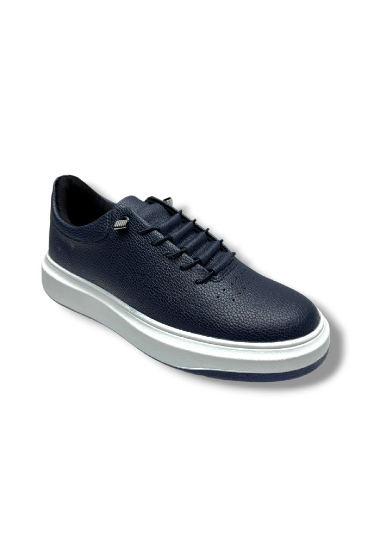 404-26 Deri Anatomik Erkek Sneaker Lacivert Beyaz - Görsel 2