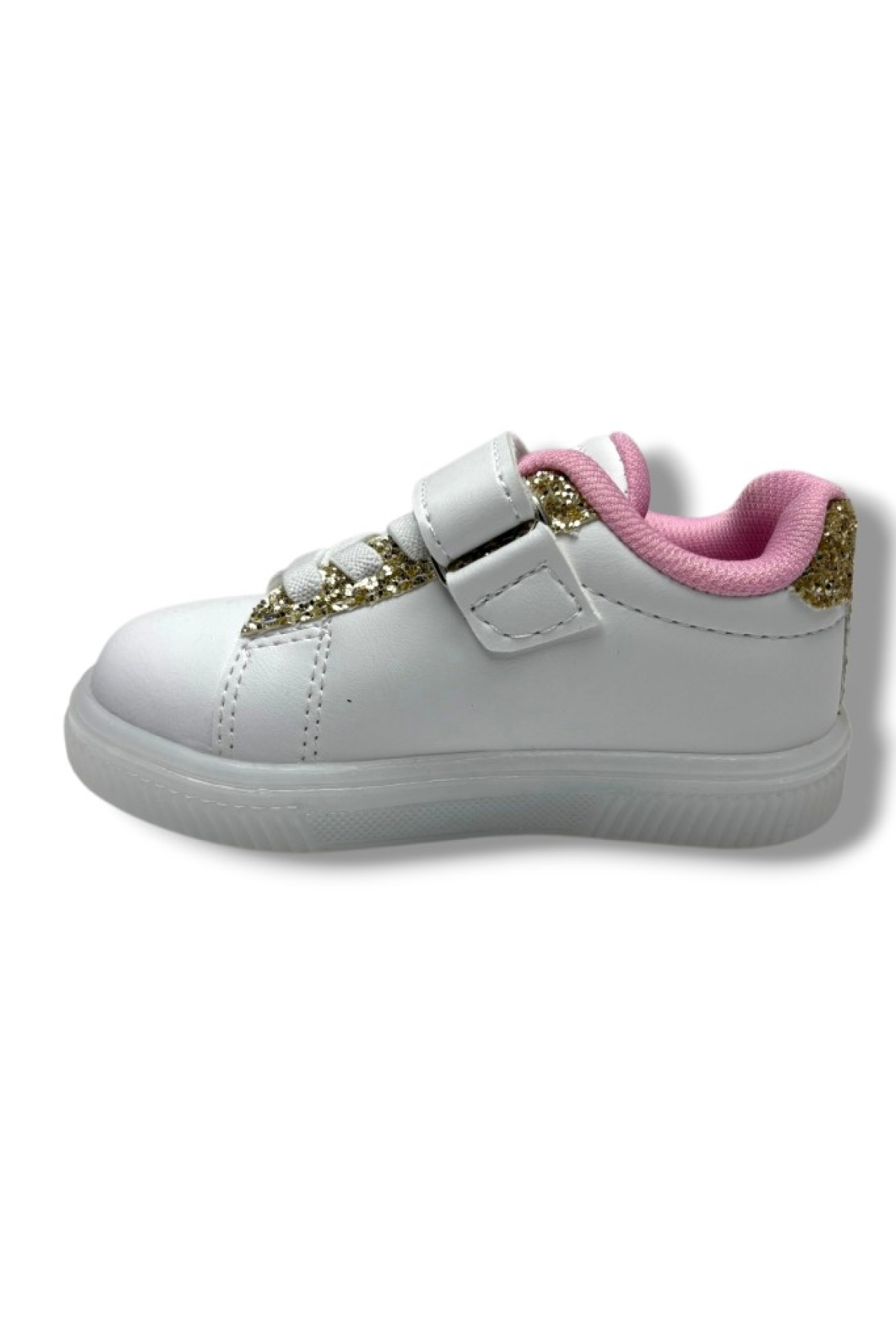 Nano Kids 1893-26 Deri Anatomik Işıklı Kız Çocuk Sneaker Beyaz Altın 26-30 - Görsel 4
