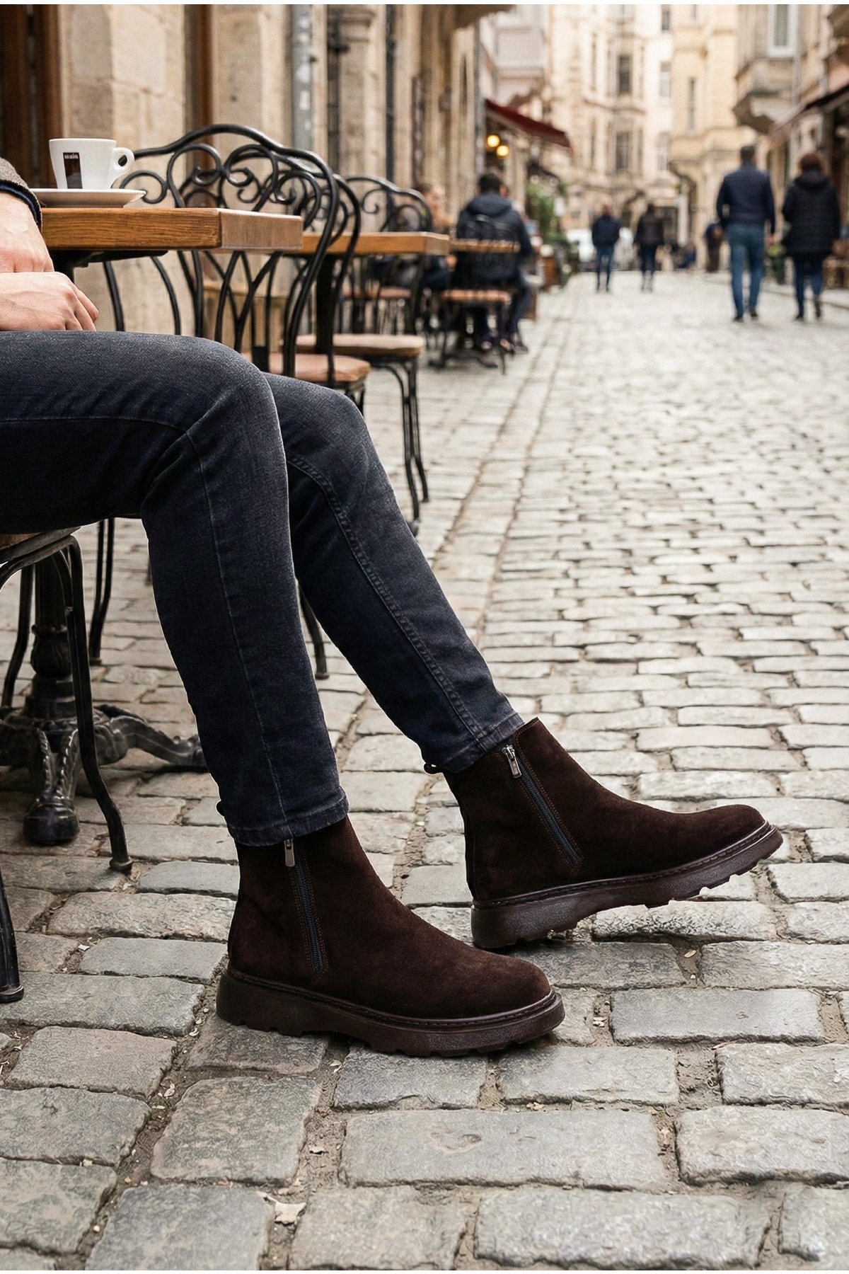CHELSEY Hakiki Deri Çift Fermuarlı Erkek Kışlık Bot - Görsel 2