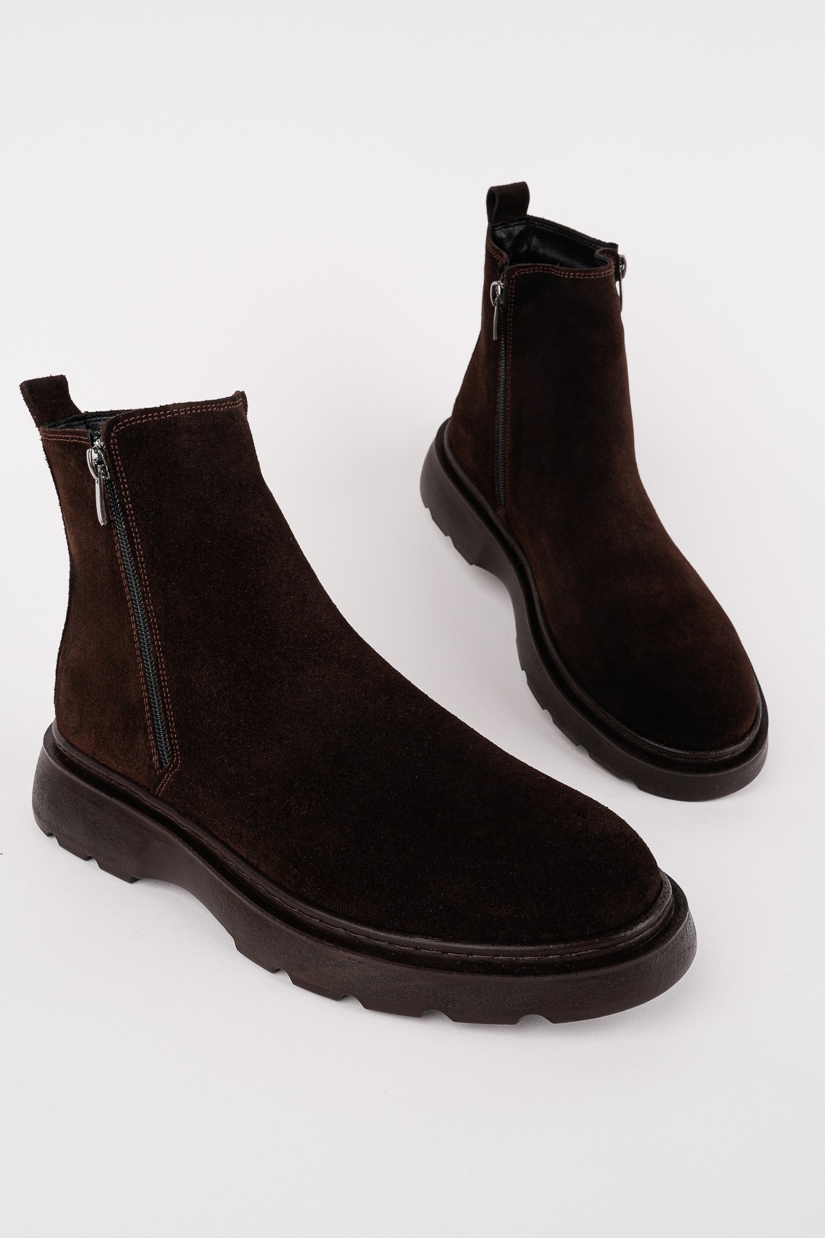 CHELSEY Hakiki Deri Çift Fermuarlı Erkek Kışlık Bot - Görsel 3