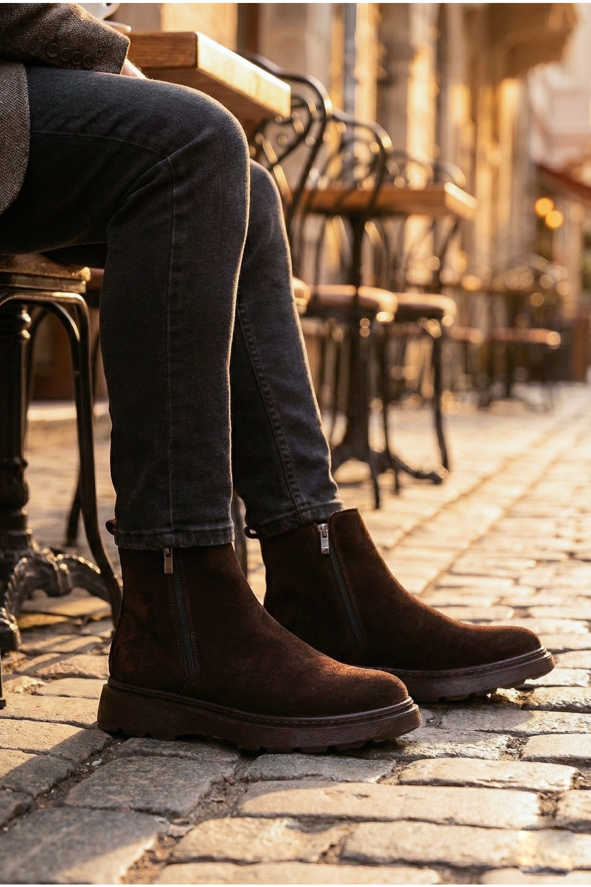 Chelsea Hakiki Deri Çift Fermuarlı Garantili Erkek Kışlık Bot - Görsel 2
