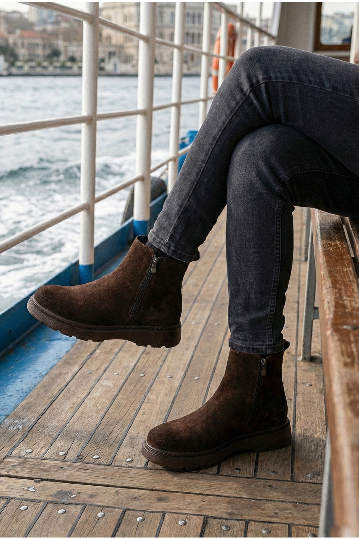 Chelsea Hakiki Deri Çift Fermuarlı Garantili Erkek Kışlık Bot - Görsel 7