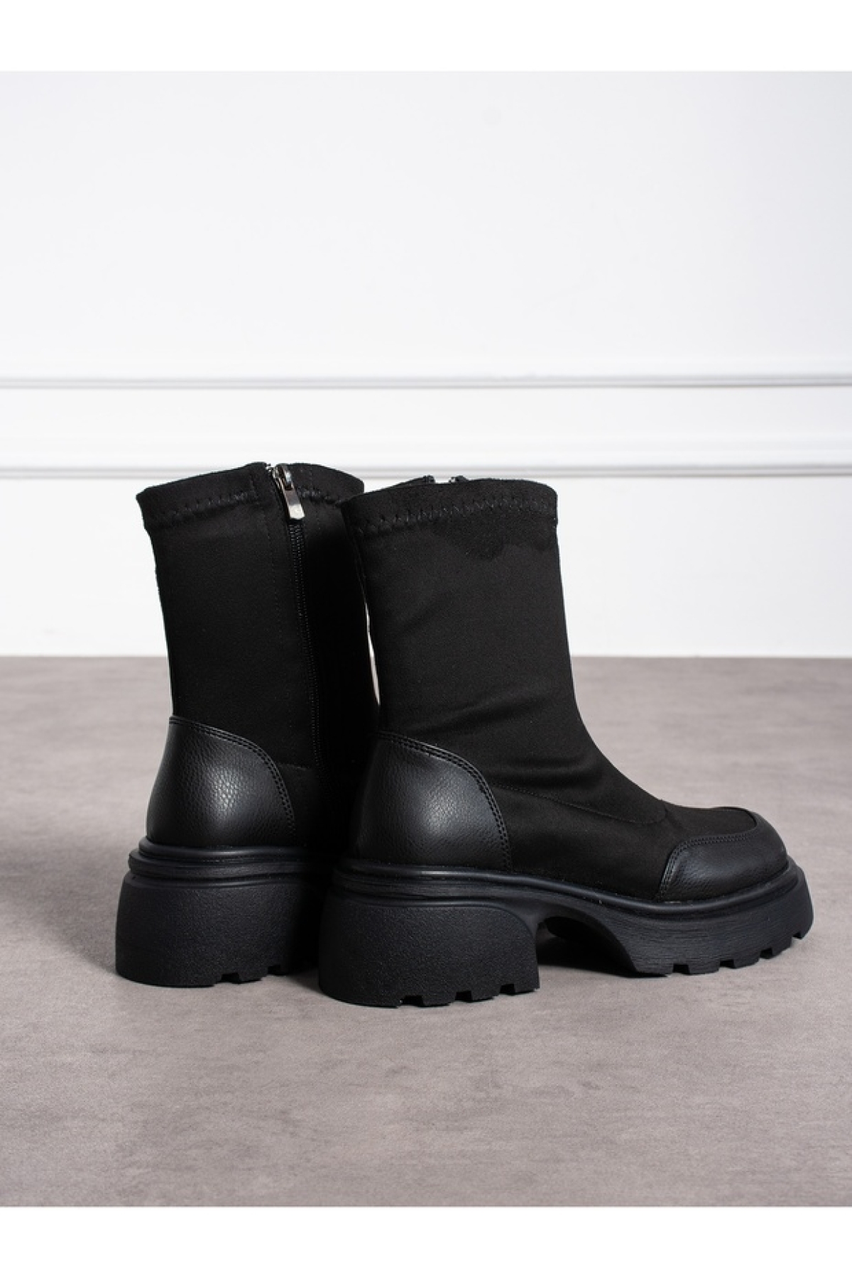 332163 Kadın Stretch Süet Kalın Tabanlı Bot - Görsel 5
