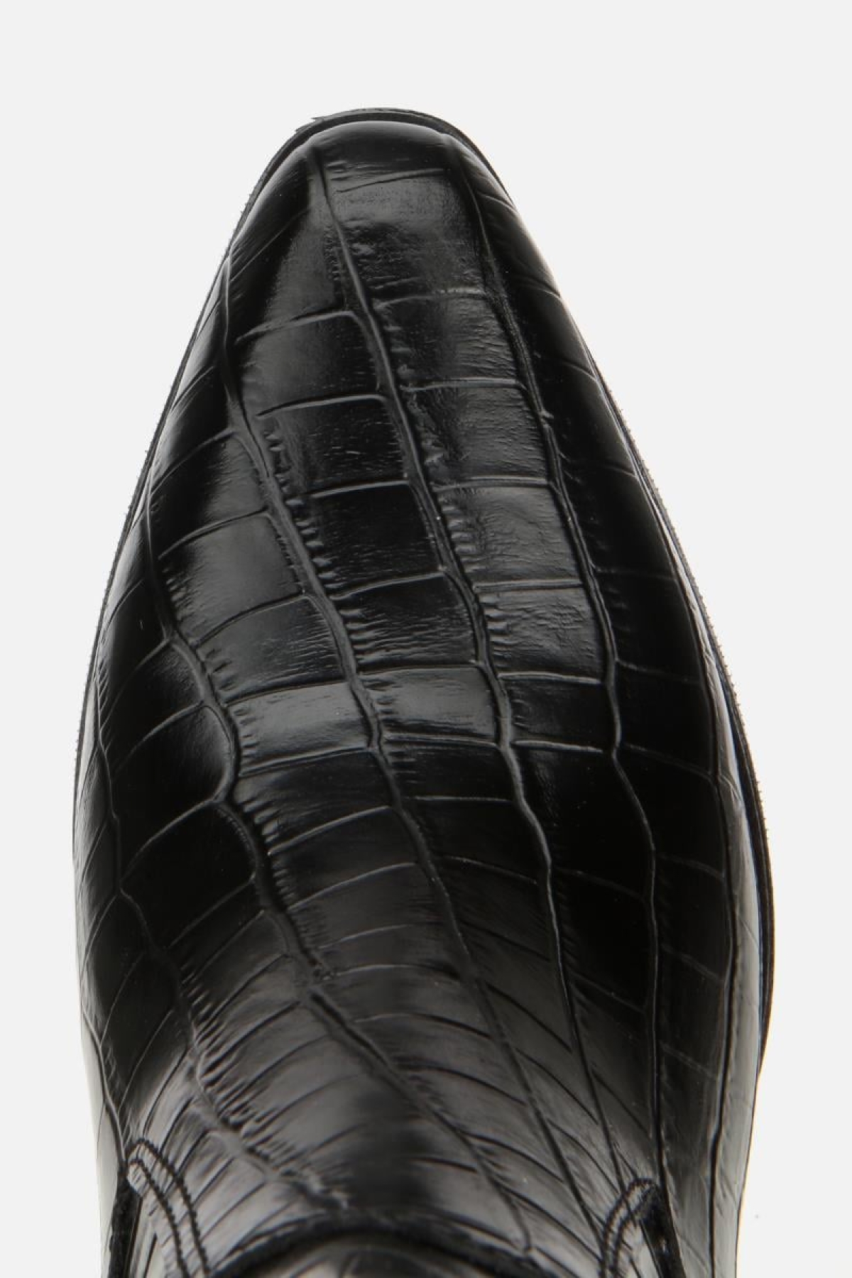 Kadın Siyah Kroko Desenli Kovboy Topuklu Çizme - Görsel 6