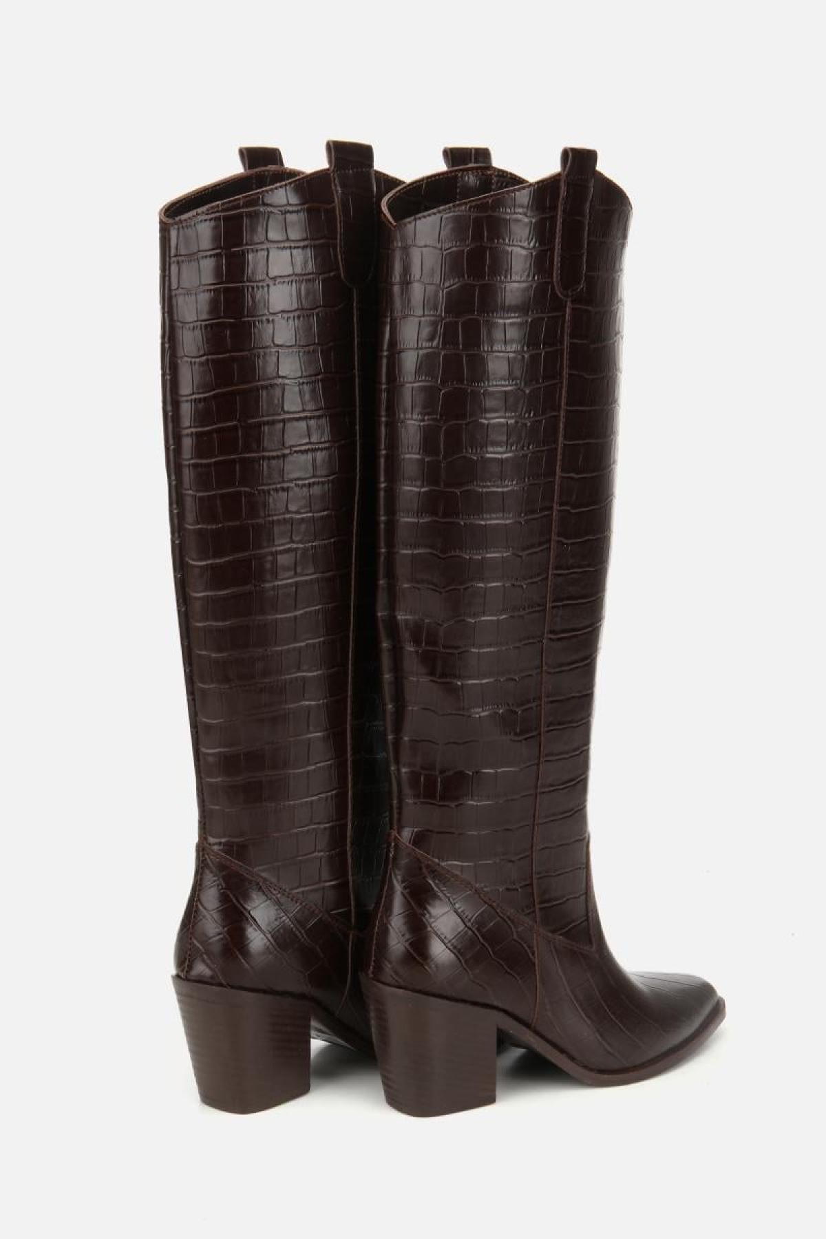 Kadın Kahverengi Kroko Desenli Kovboy Topuklu Çizme - Görsel 5