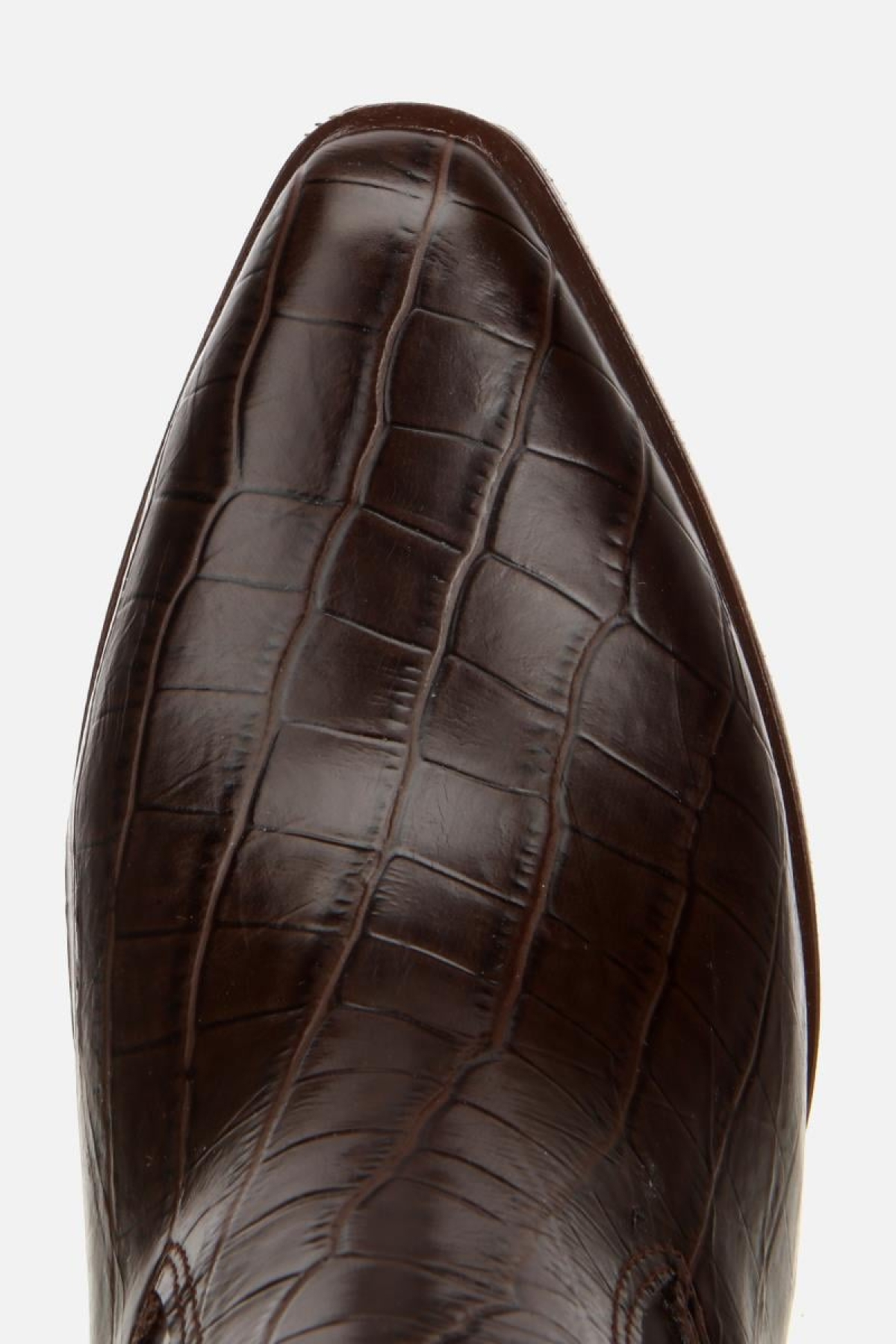 Kadın Kahverengi Kroko Desenli Kovboy Topuklu Çizme - Görsel 6