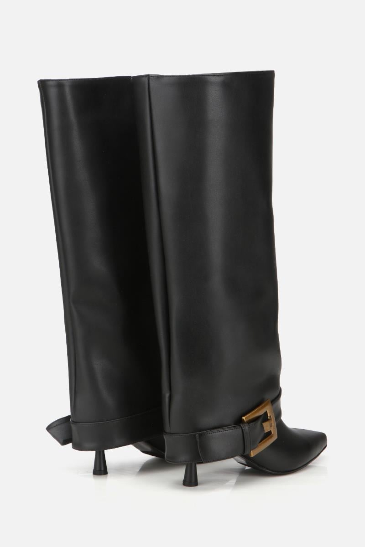 Kadın Siyah Pantolon Görünümlü Tokalı Topuklu Çizme - Görsel 4