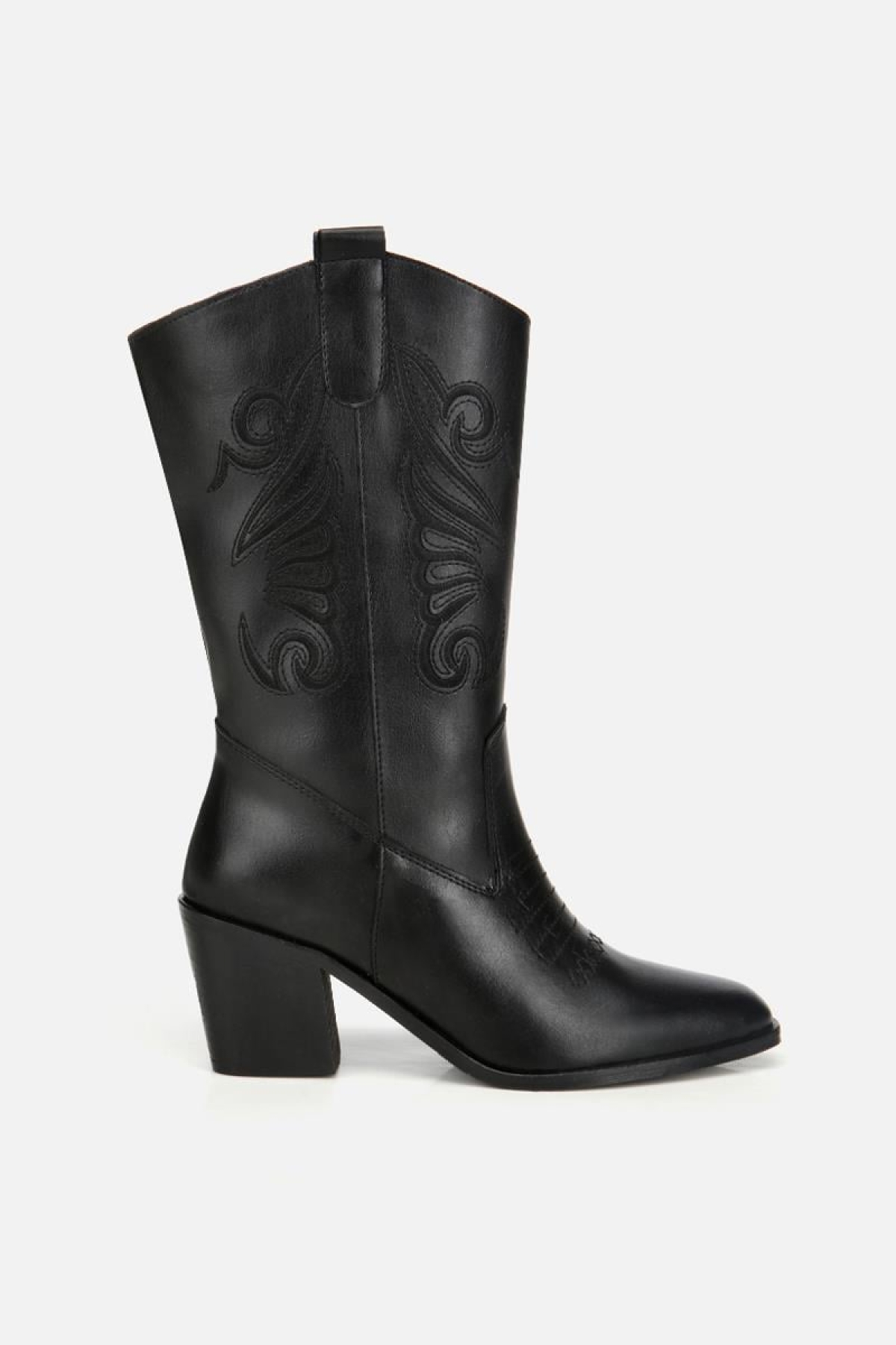 Kadın Siyah İşleme Detaylı Kovboy Western Topuklu Bot - Görsel 2