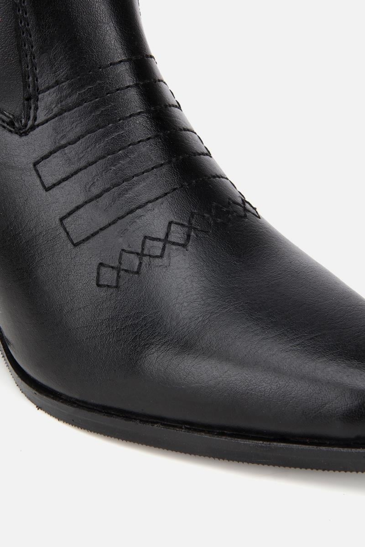 Kadın Siyah İşleme Detaylı Kovboy Western Topuklu Bot - Görsel 4