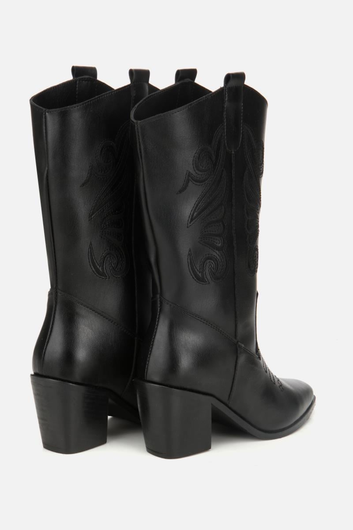 Kadın Siyah İşleme Detaylı Kovboy Western Topuklu Bot - Görsel 7