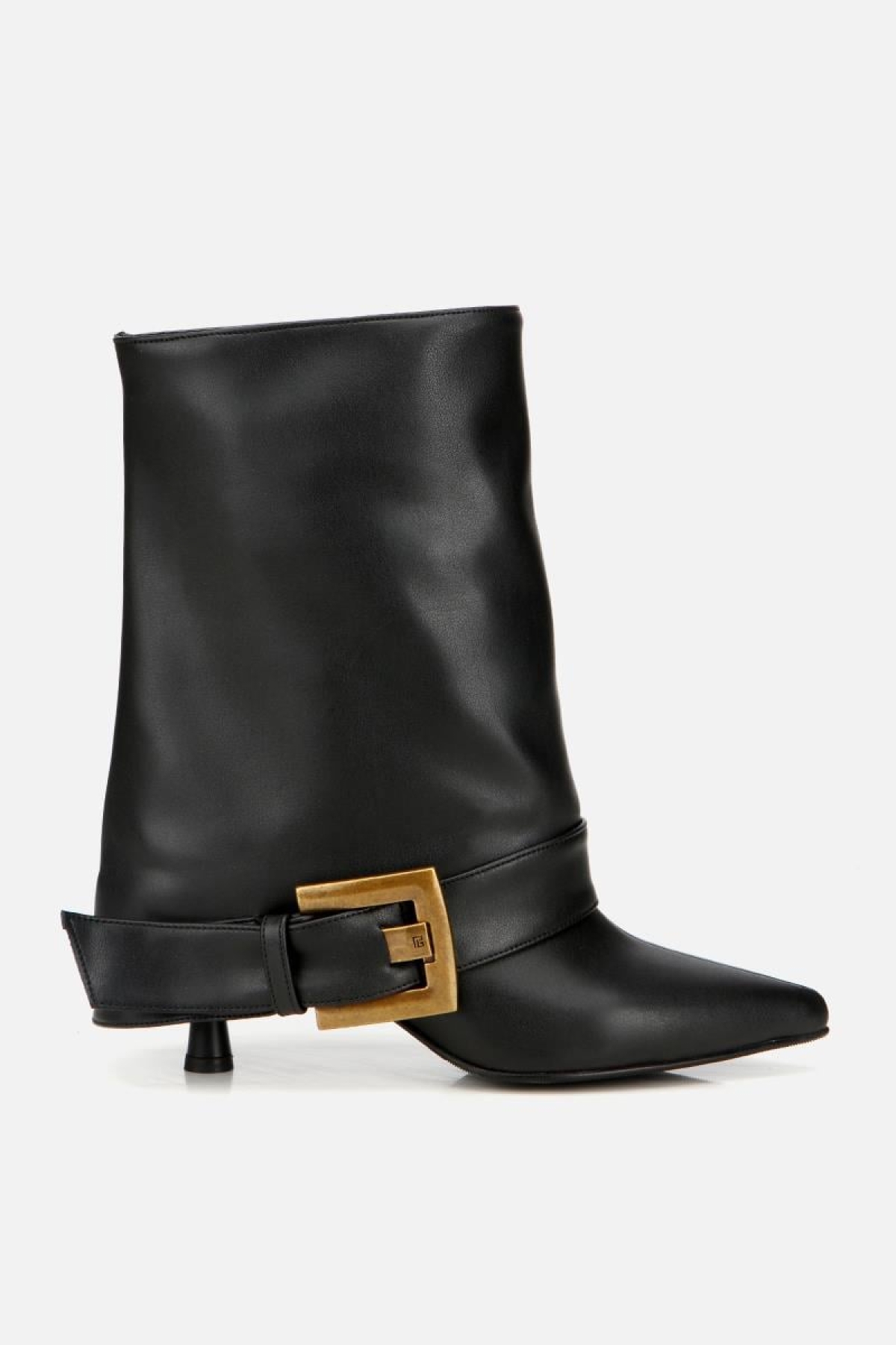 Kadın Siyah Pantolon Görünümlü Tokalı Topuklu Bot - Görsel 2