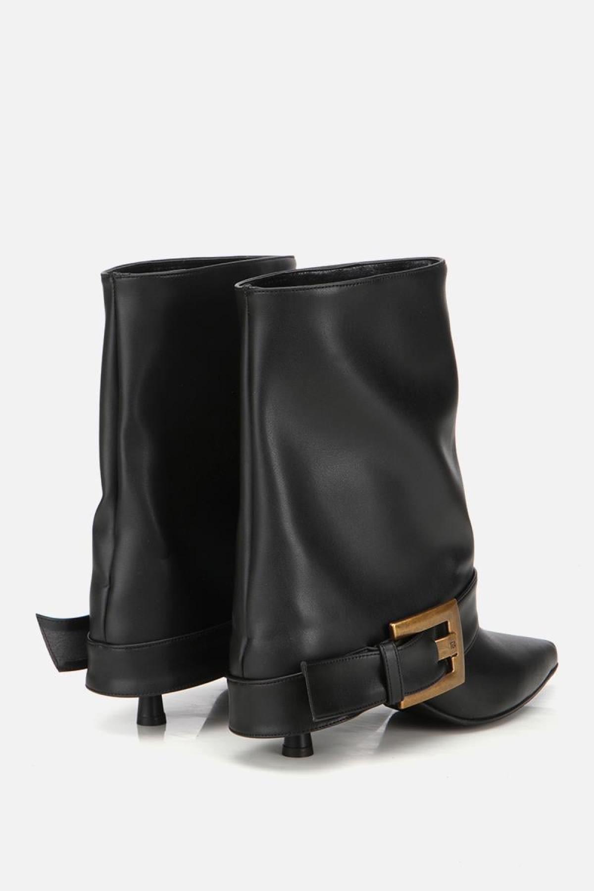 Kadın Siyah Pantolon Görünümlü Tokalı Topuklu Bot - Görsel 4