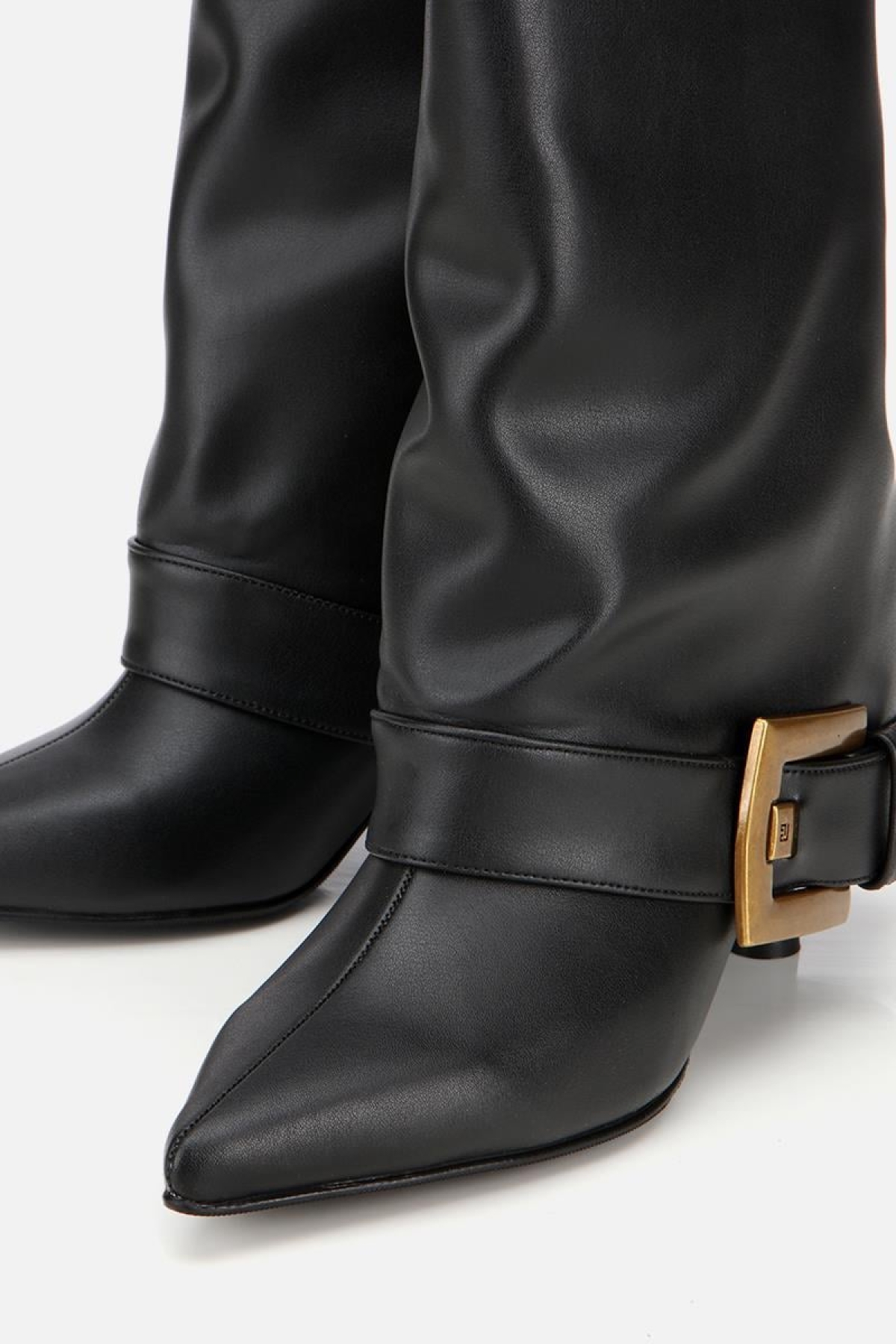 Kadın Siyah Pantolon Görünümlü Tokalı Topuklu Bot - Görsel 5