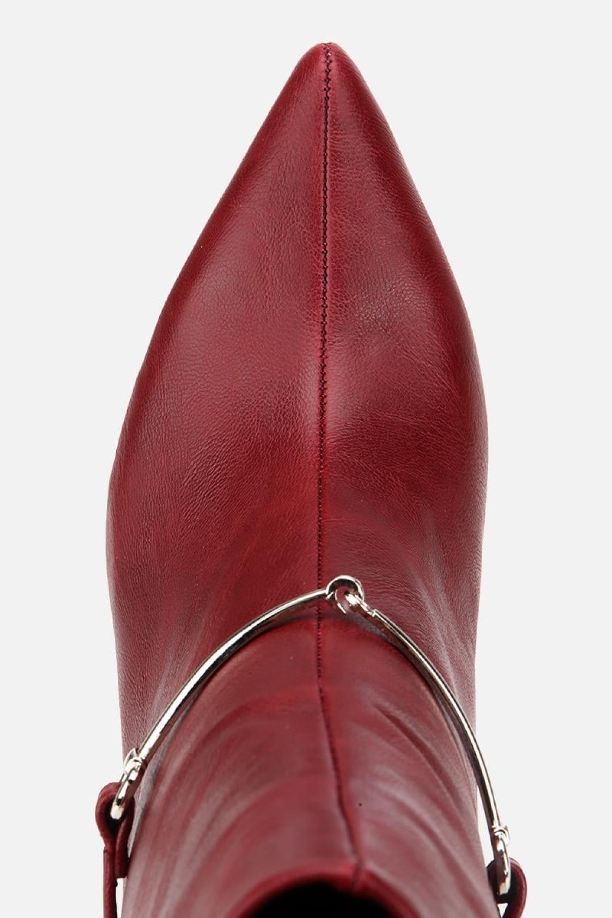 Kadın Bordo Kemer Detaylı Tokalı Bilekte Topuklu Bot - Görsel 6