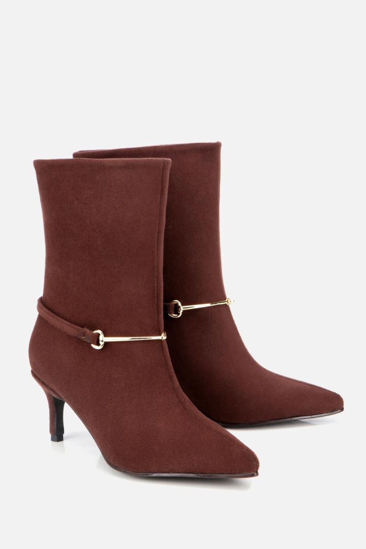 Yaya By Hotiç Yaya By Hotiç Kadın Süet Kahverengi Kemer Detaylı Tokalı Bilekte Topuklu Bot | Flo Kahverengi - 3. görsel