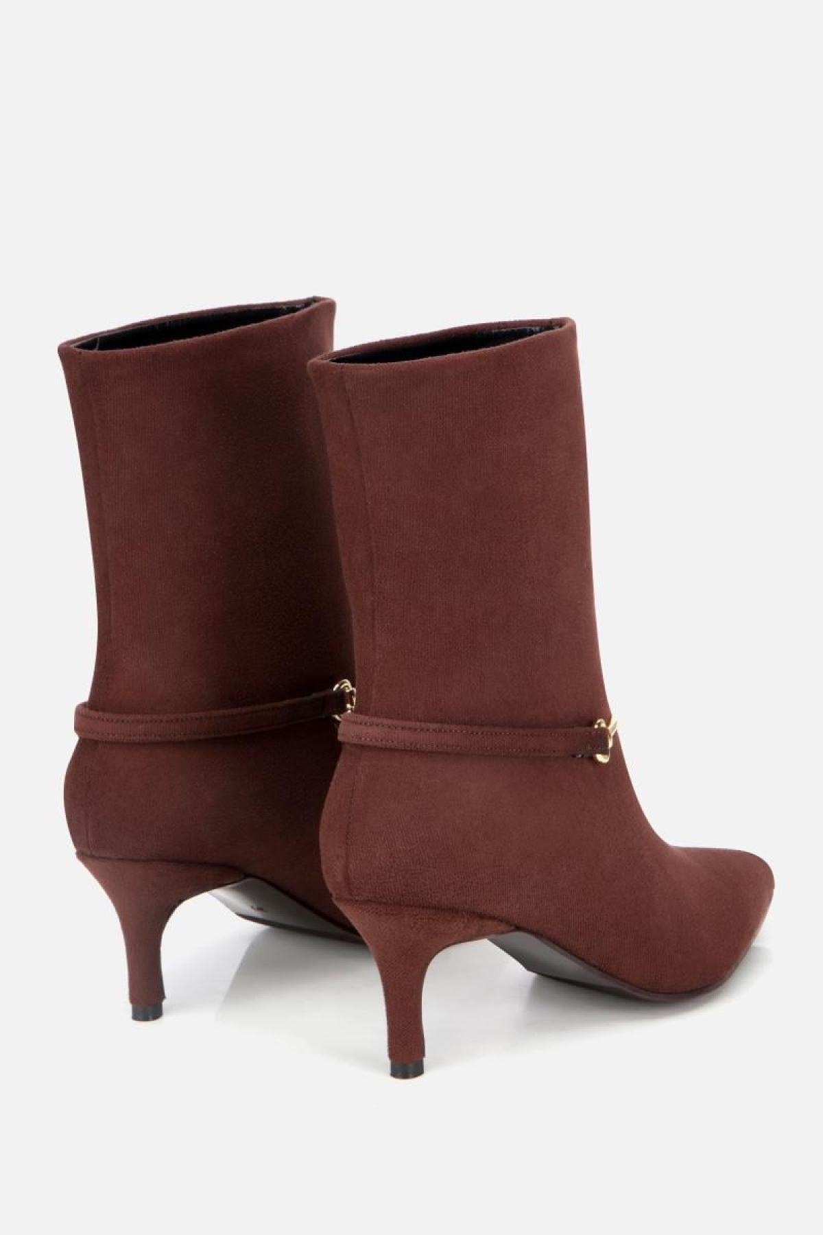 Yaya By Hotiç Yaya By Hotiç Kadın Süet Kahverengi Kemer Detaylı Tokalı Bilekte Topuklu Bot | Flo Kahverengi - 4. görsel