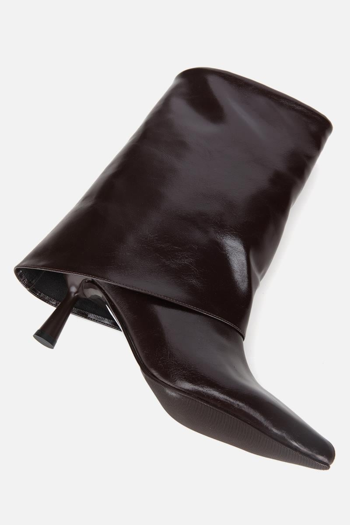 Kadın Rugan Kahverengi Pantolon Görünümlü Topuklu Bot - Görsel 7