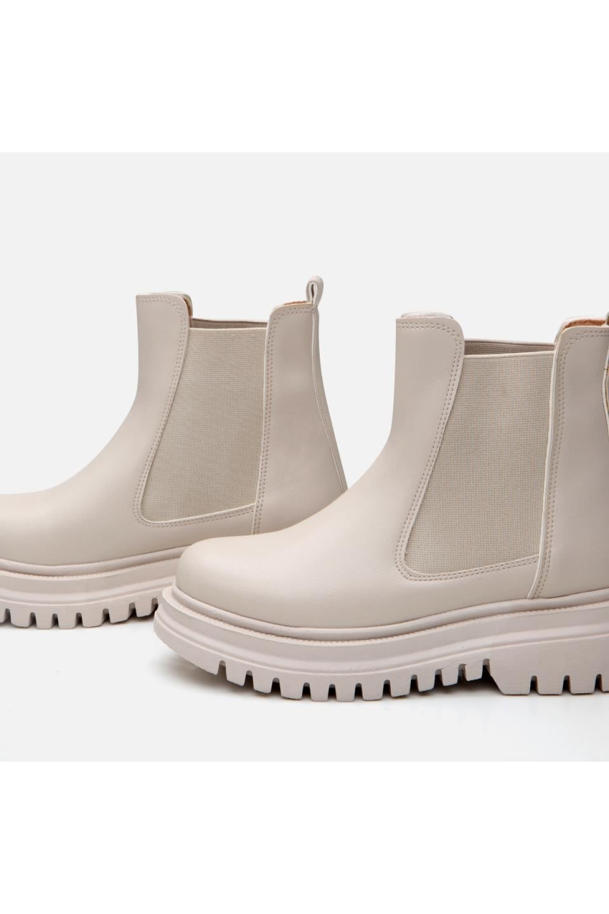 Bej Kadın Düz Bot - Görsel 4