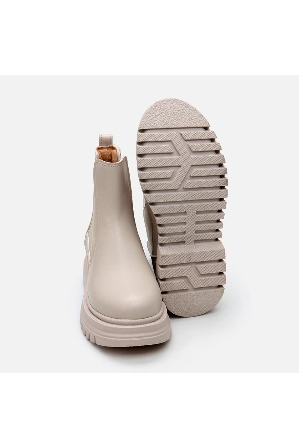 Bej Kadın Düz Bot - Görsel 9