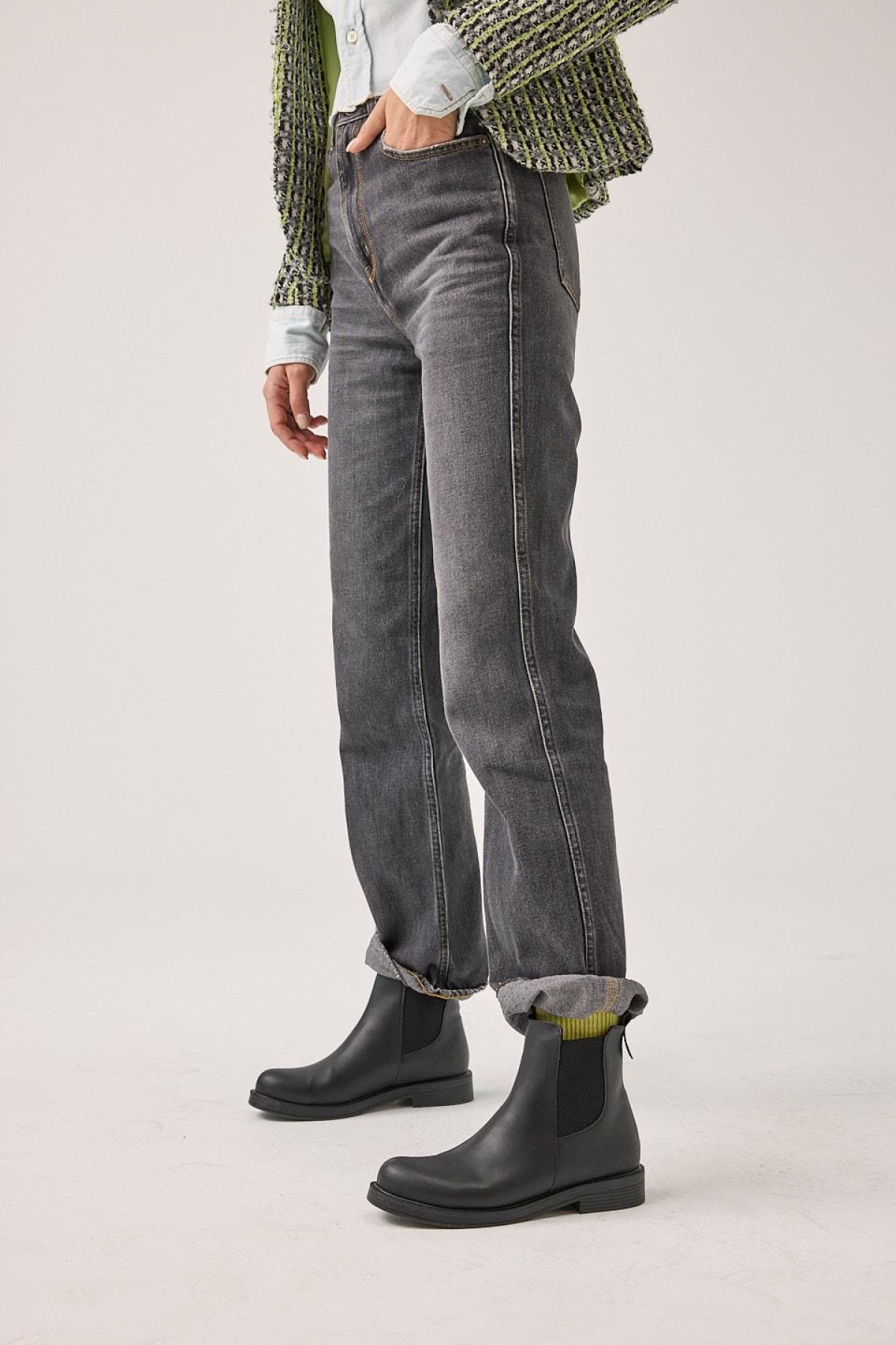 Siyah Kadın Düz Bot - Görsel 9