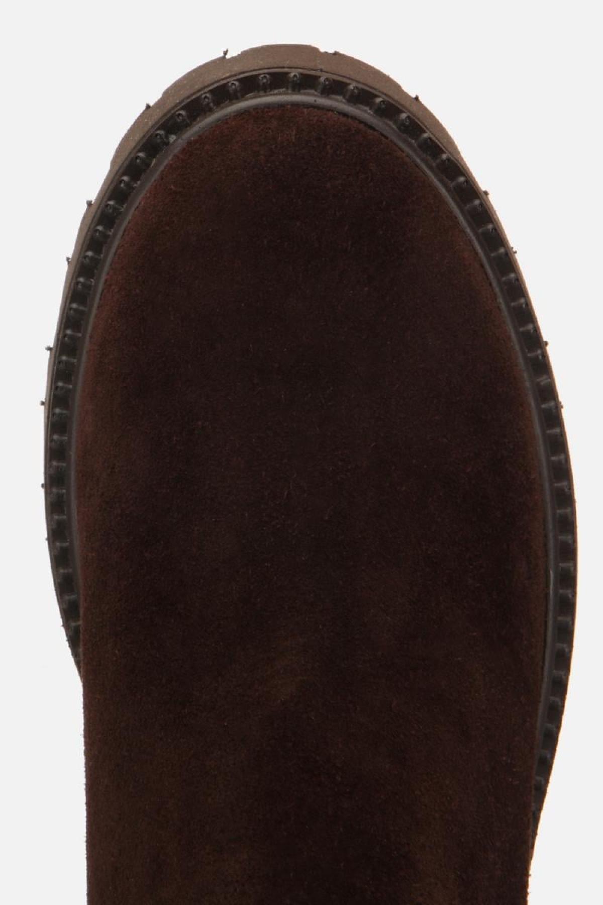 Kadın Deri Süet Kahverengi Lastik Detaylı Kalın Tabanlı Düz Bot - Görsel 6