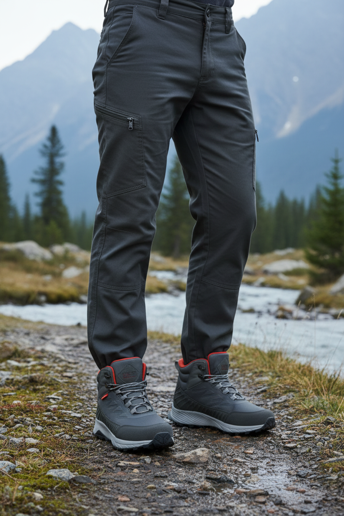 SION 4PR GRI Erkek Biker Bot - Görsel 3