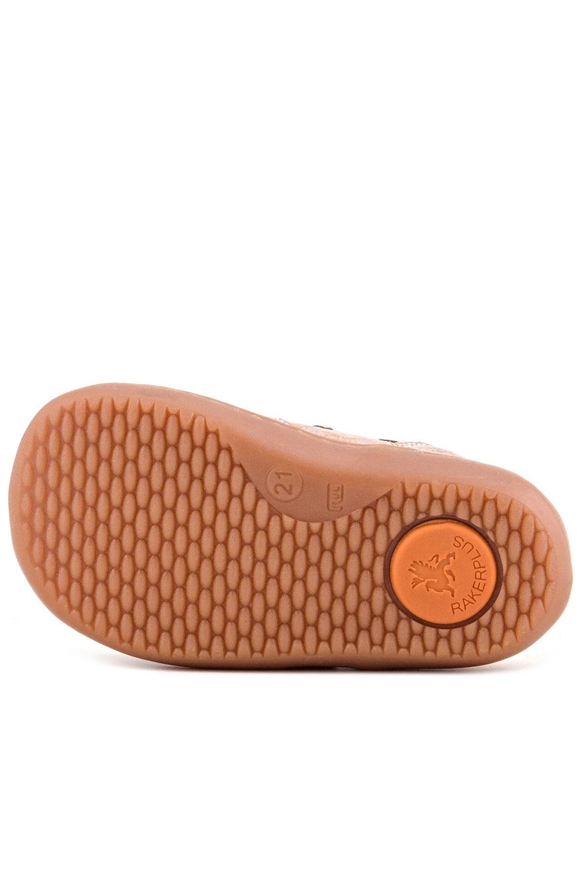 Bob Hakiki Deri Pudra Simli Barefoot Cırtlı Lastikli Bebek Sneaker Ayakkabı - Görsel 9