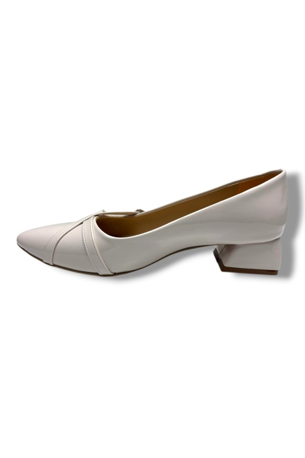 676-26 Rugan Deri Çift Tokalı Kare Topuk Kadın Ayakkabı 41-42 - Görsel 4