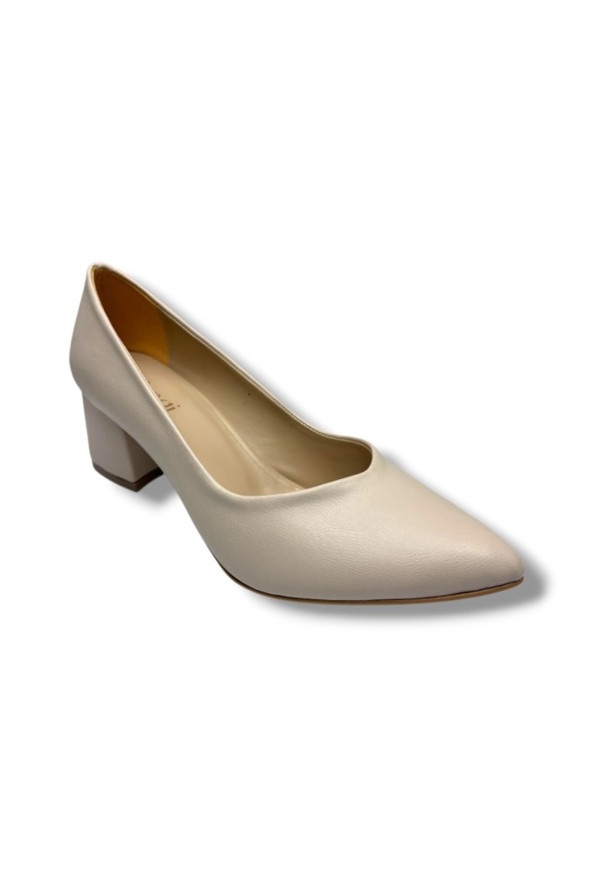 Mengi 690-26 Cilt Deri Kısa Kare Topuk Kadın Ayakkabı 38-40 - Görsel 2