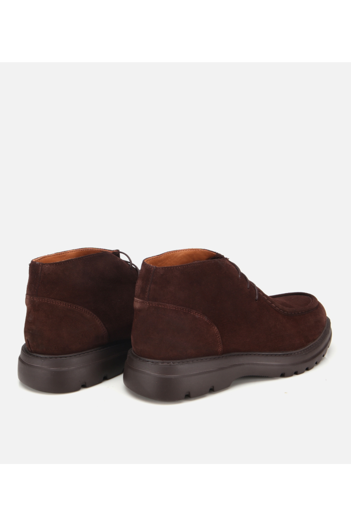 Erkek Süet Deri Kahverengi Dikiş Detaylı Klasik Bot - Görsel 4
