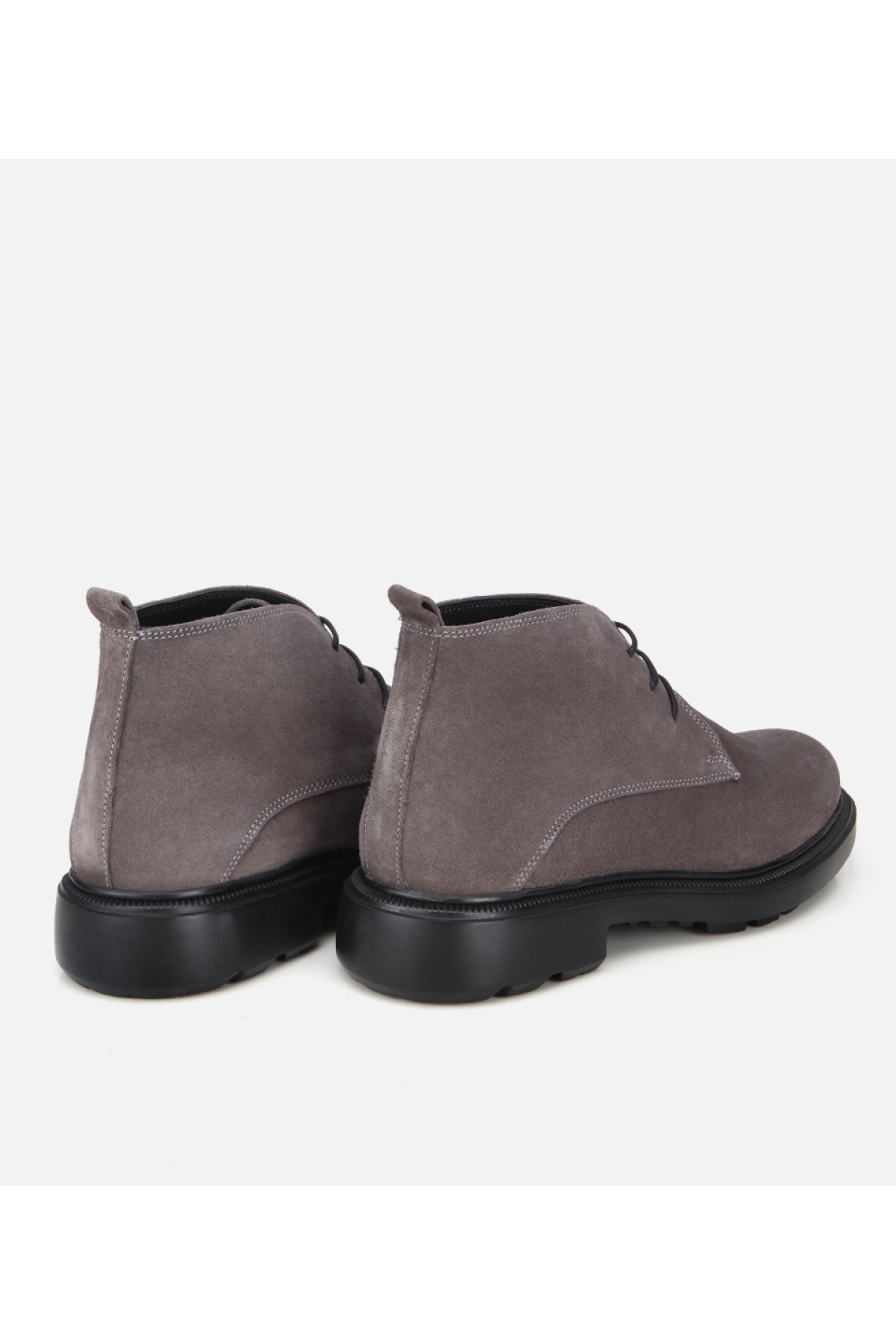 Erkek Süet Deri Gri Bağcık Detaylı Klasik Bot - Görsel 4