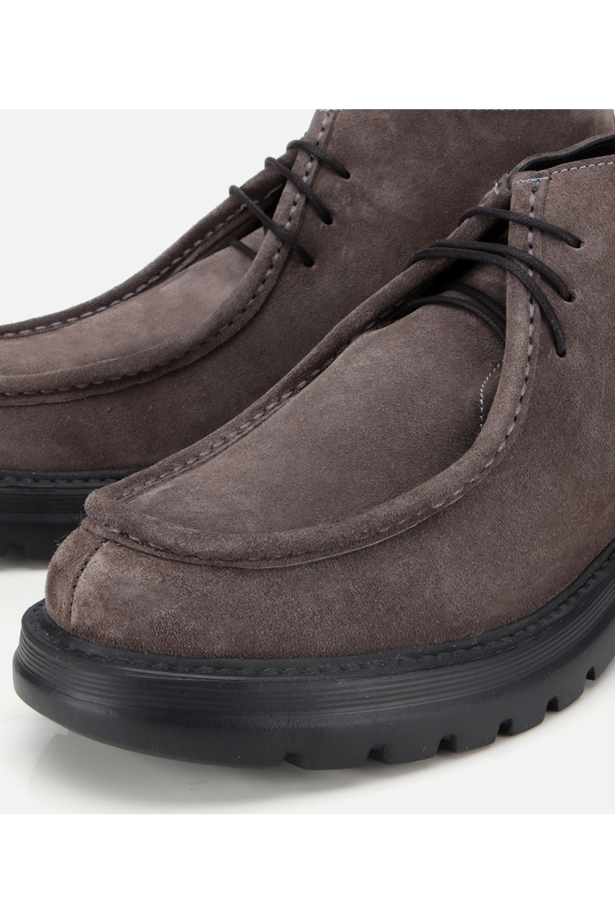 Erkek Süet Deri Gri Dikiş Detaylı Klasik Bot - Görsel 3