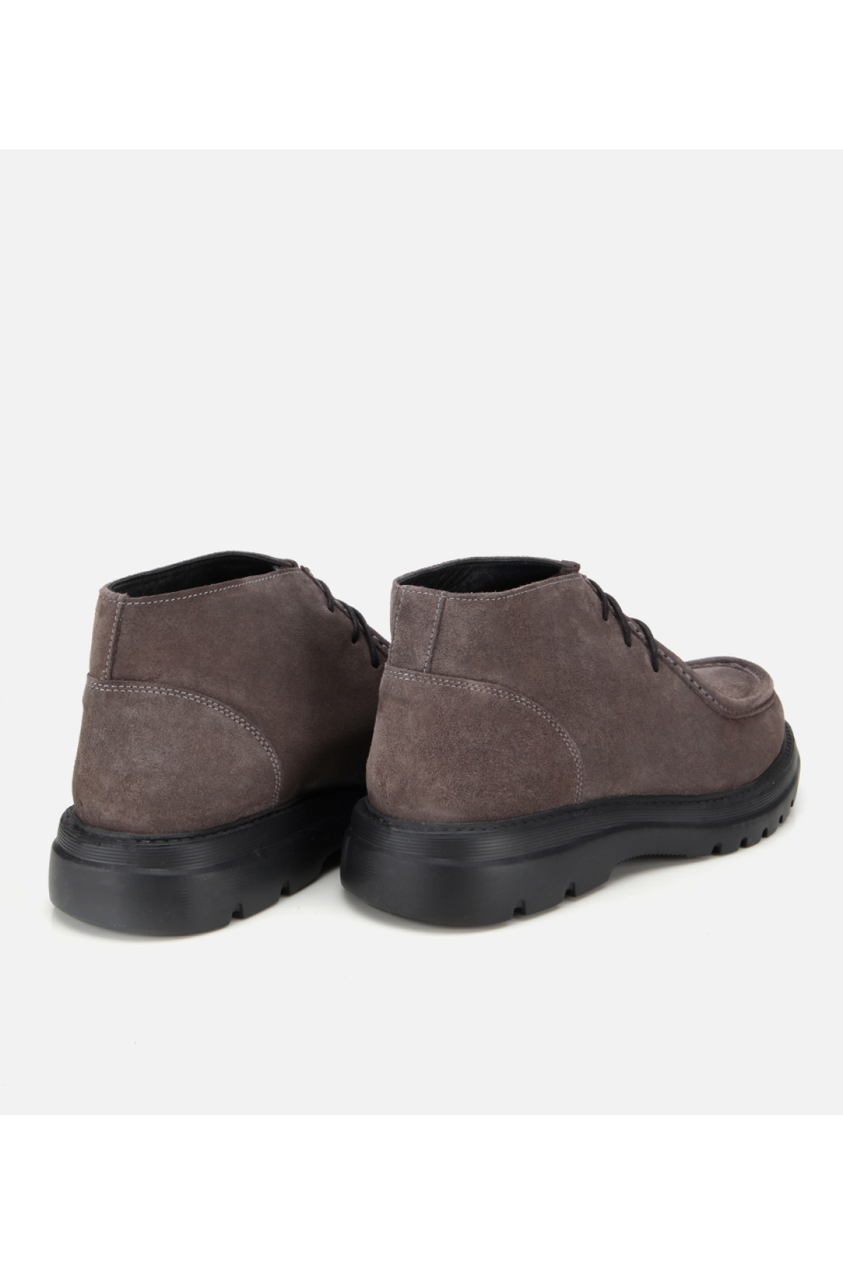 Erkek Süet Deri Gri Dikiş Detaylı Klasik Bot - Görsel 4