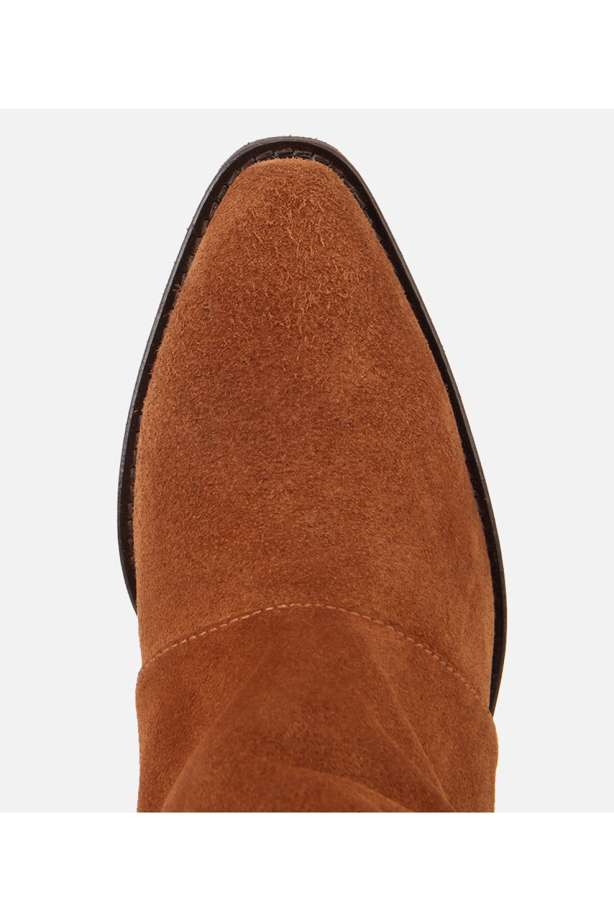 Kadın Süet Deri Taba Kovboy Topuklu Bot - Görsel 5