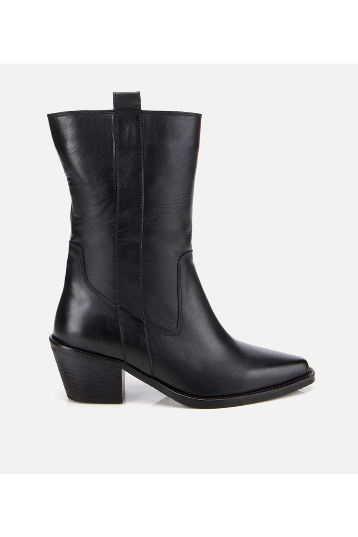 Hotiç Kadın Deri Siyah Western Topuklu Bot model görseli