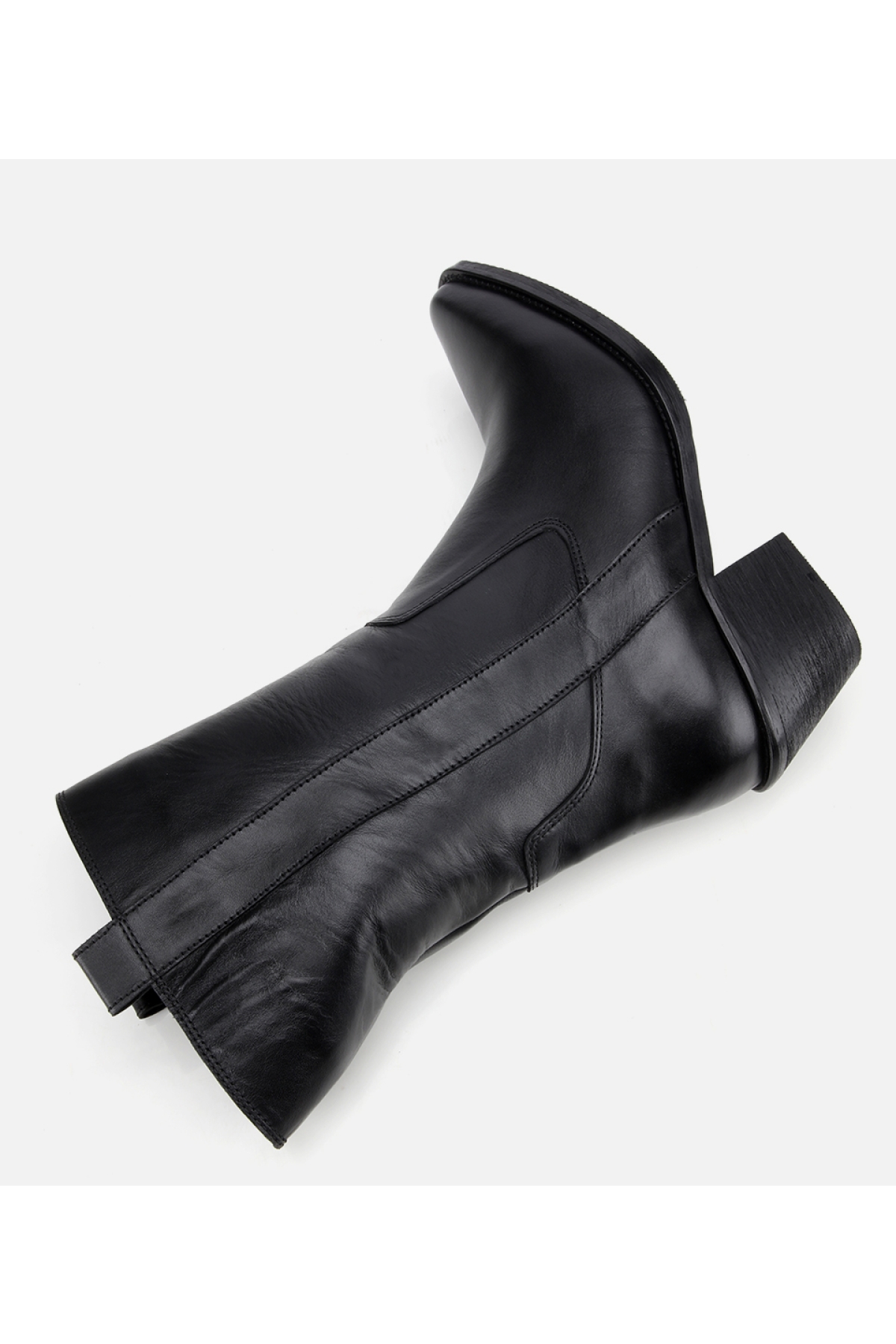 Kadın Deri Siyah Western Topuklu Bot - Görsel 6