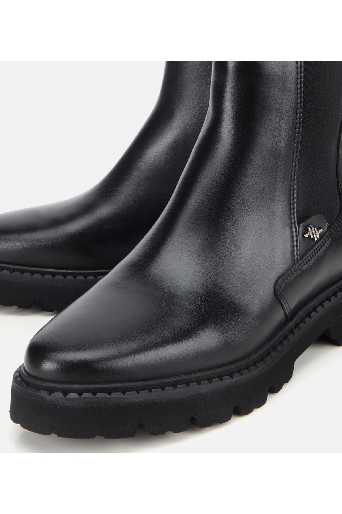 Kadın Deri Siyah Lastik Detaylı Bilekte Düz Bot - Görsel 3