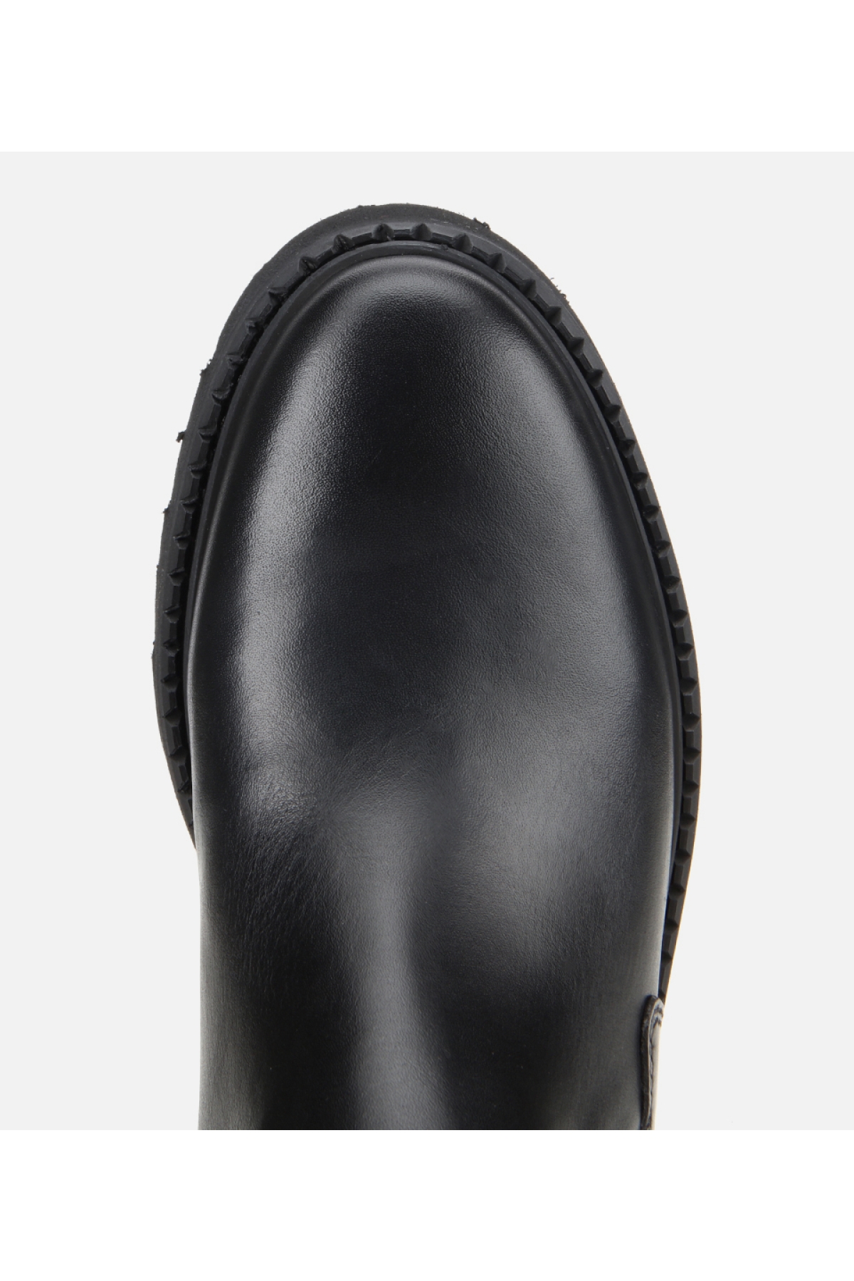 Kadın Deri Siyah Lastik Detaylı Bilekte Düz Bot - Görsel 5