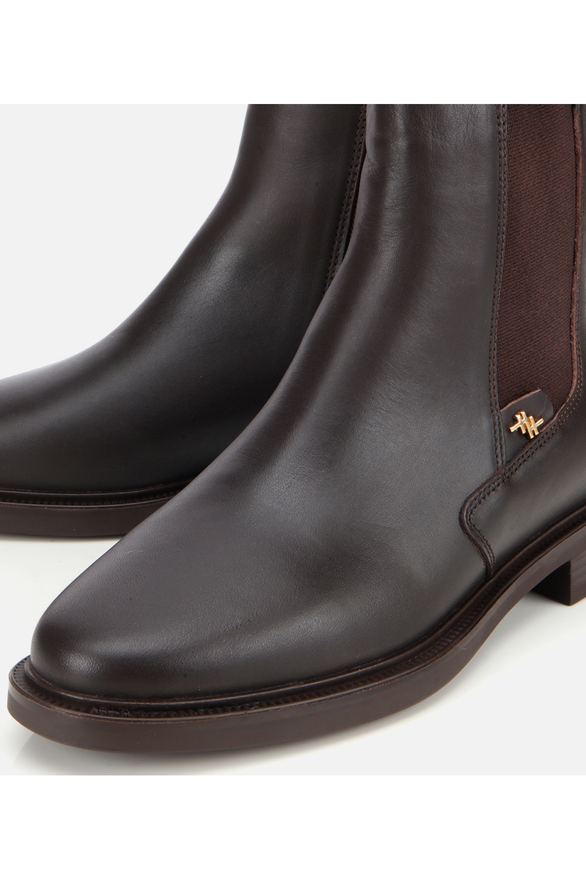 Kadın Deri Kahverengi Lastik Detaylı Bilekte Düz Bot - Görsel 3