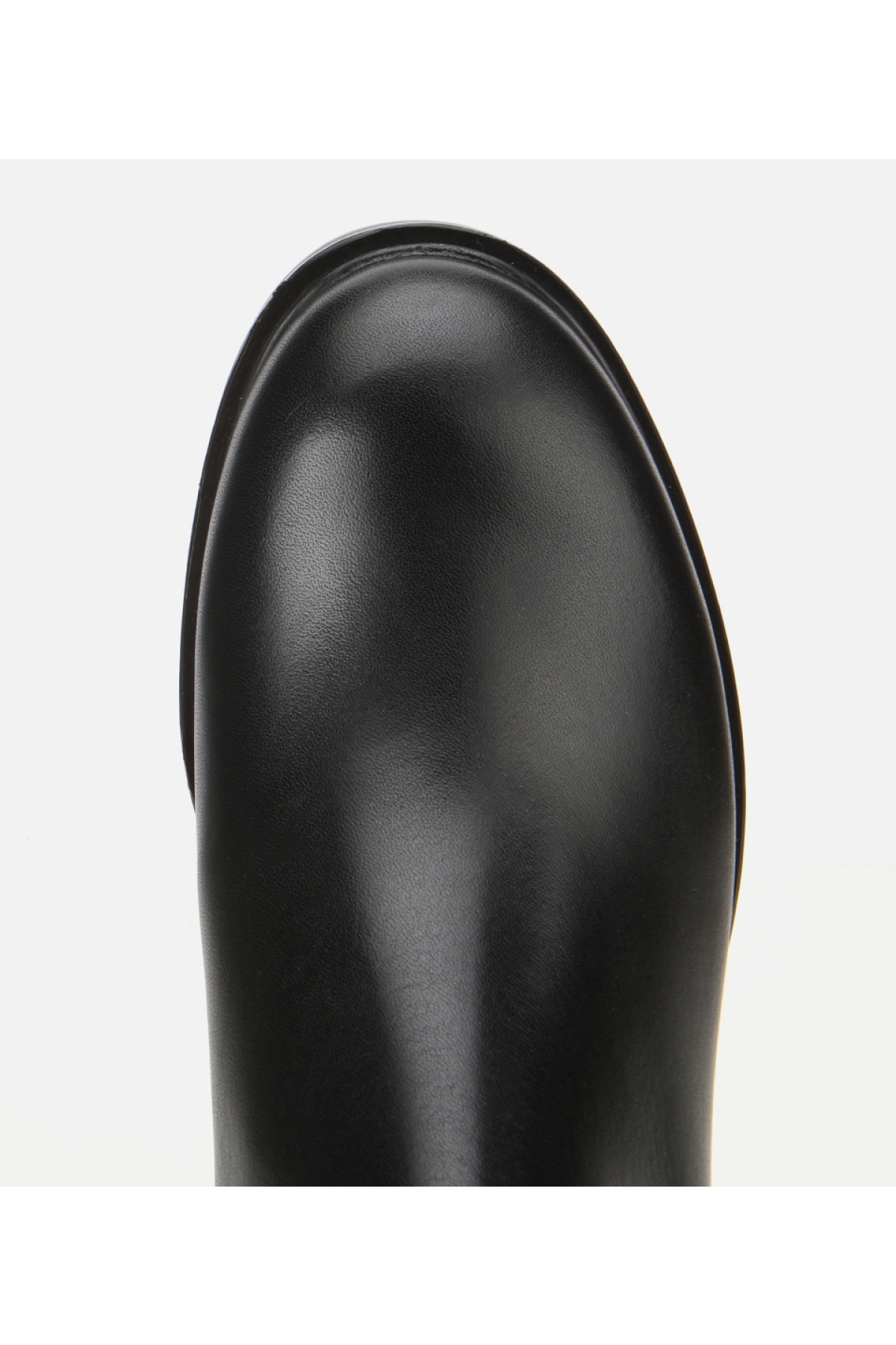 Kadın Deri Siyah Lastik Detaylı Düz Bot - Görsel 5